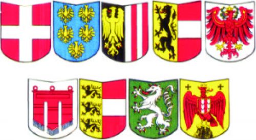 Österreich-Spiel mit Wappenserie