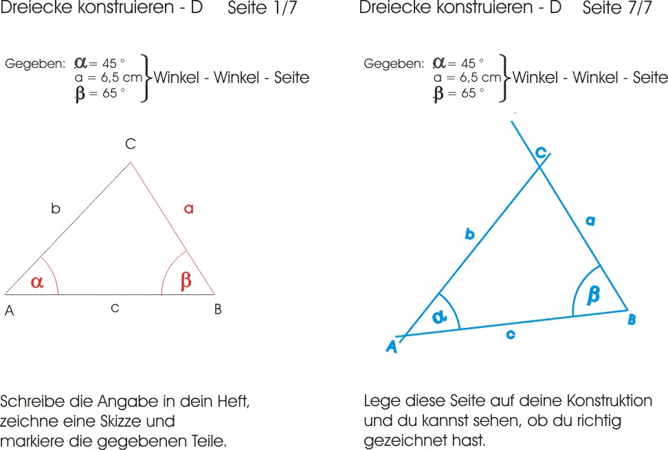 Mathe 7 Klasse Gymnasium Dreiecke Konstruieren Aufgaben www.wemont.at